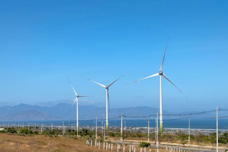 Aerogeneradores junto a la costa